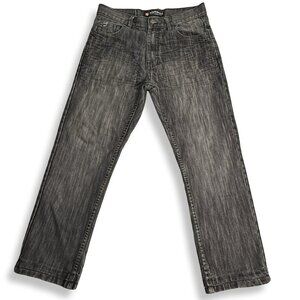 Southpole Jeans Mens 34 Relaxed Straight Black Gray Charcoal‎ Stretch Streetwear